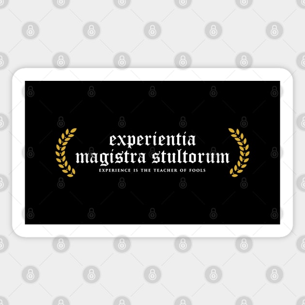 Experientia Magistra Stultorum - Experience Is The Teacher Of Fools Sticker by overweared